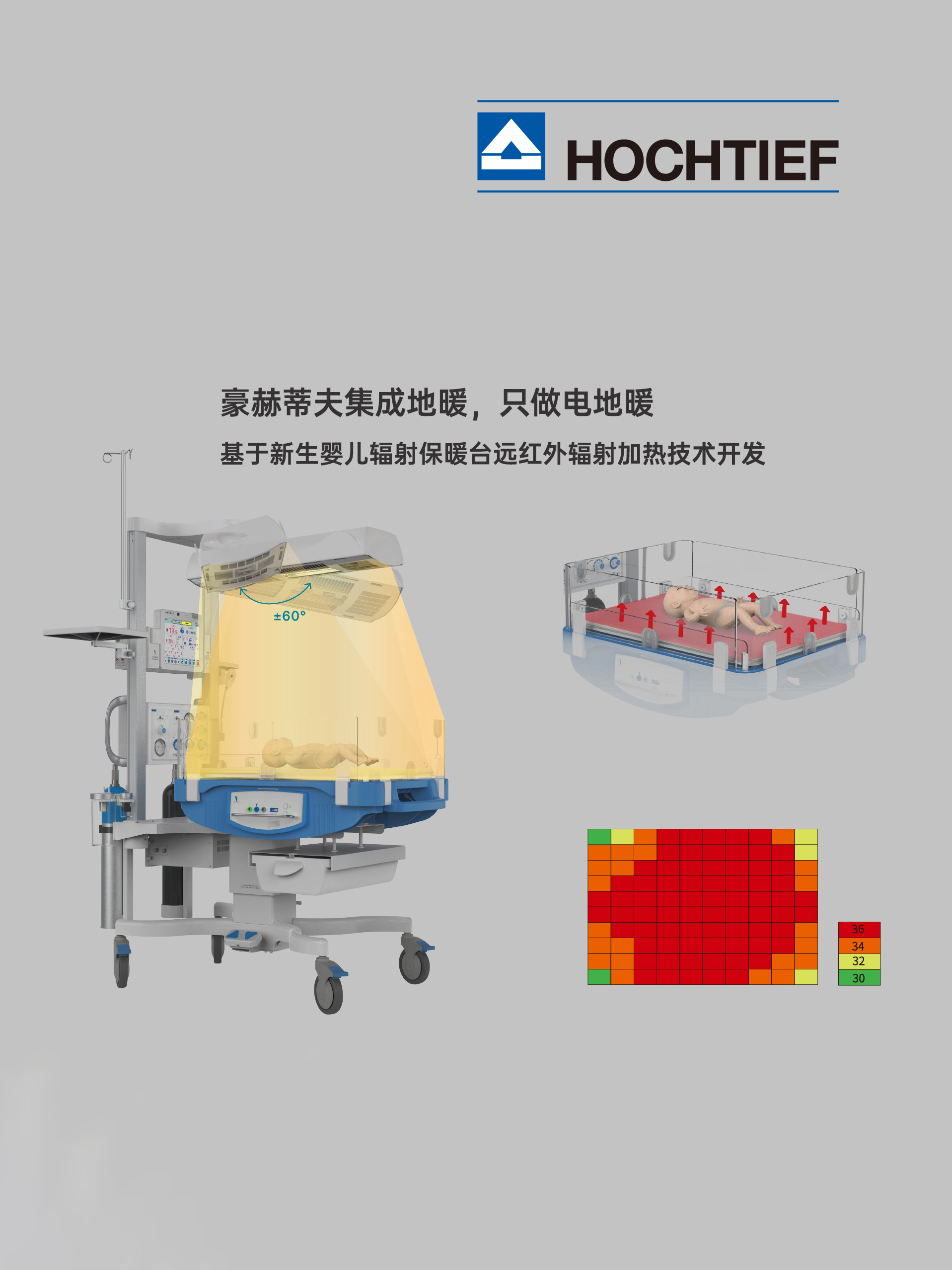 豪赫蒂夫电地暖婴儿辐射保暖台远红外采暖原理